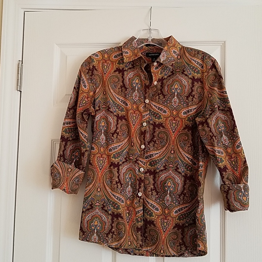 Lands End No-Iron Supima Cotton Blouse